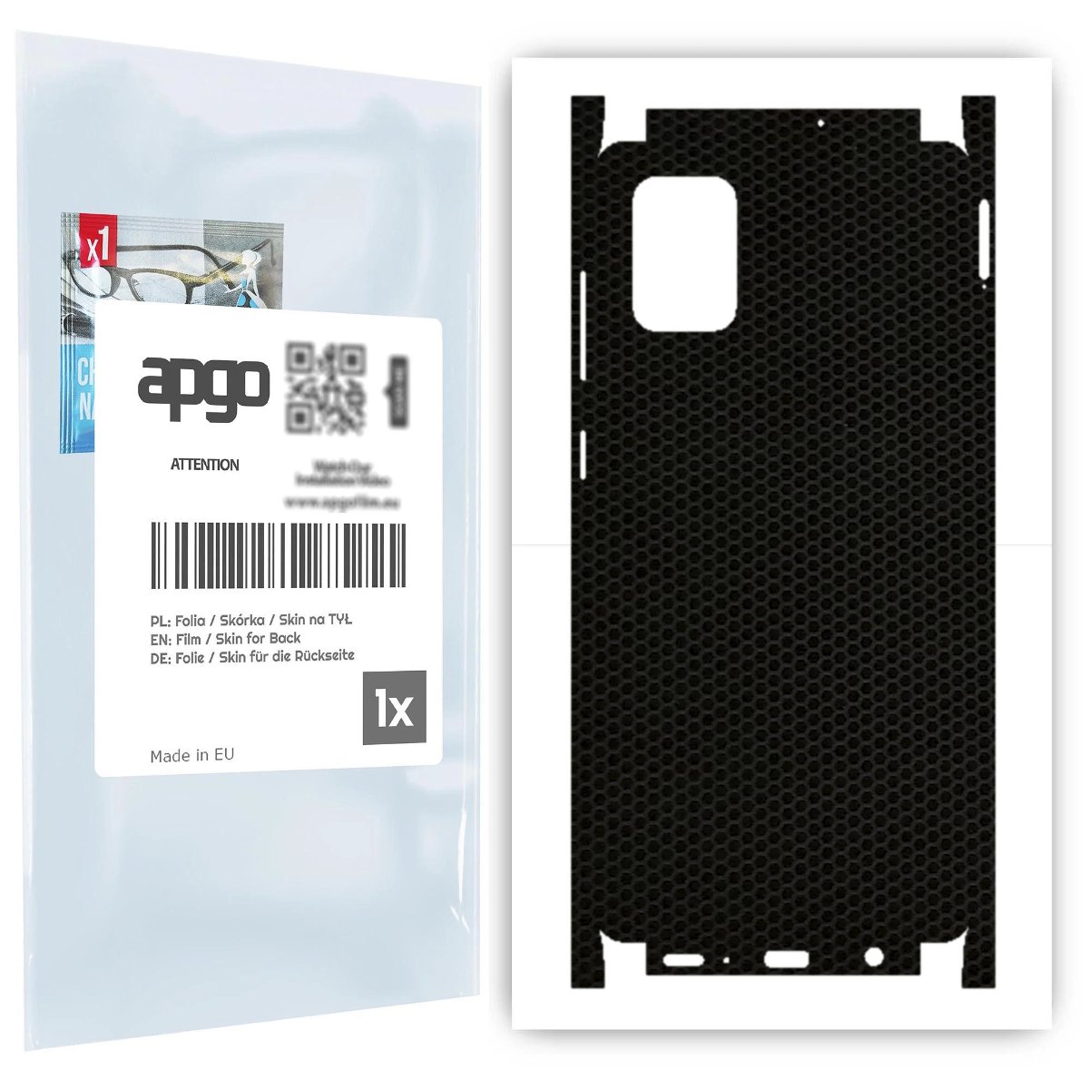 Folia naklejka skórka strukturalna na TYŁ+BOKI do Samsung Galaxy A71 -  Matrix - apgo SKINS