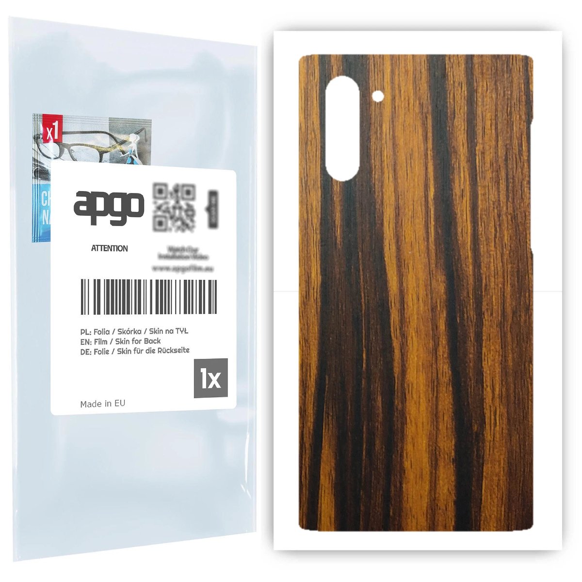 Folia naklejka skórka strukturalna na TYŁ do Samsung Galaxy Note 10 -  Drewno Tygrysie - apgo SKINS