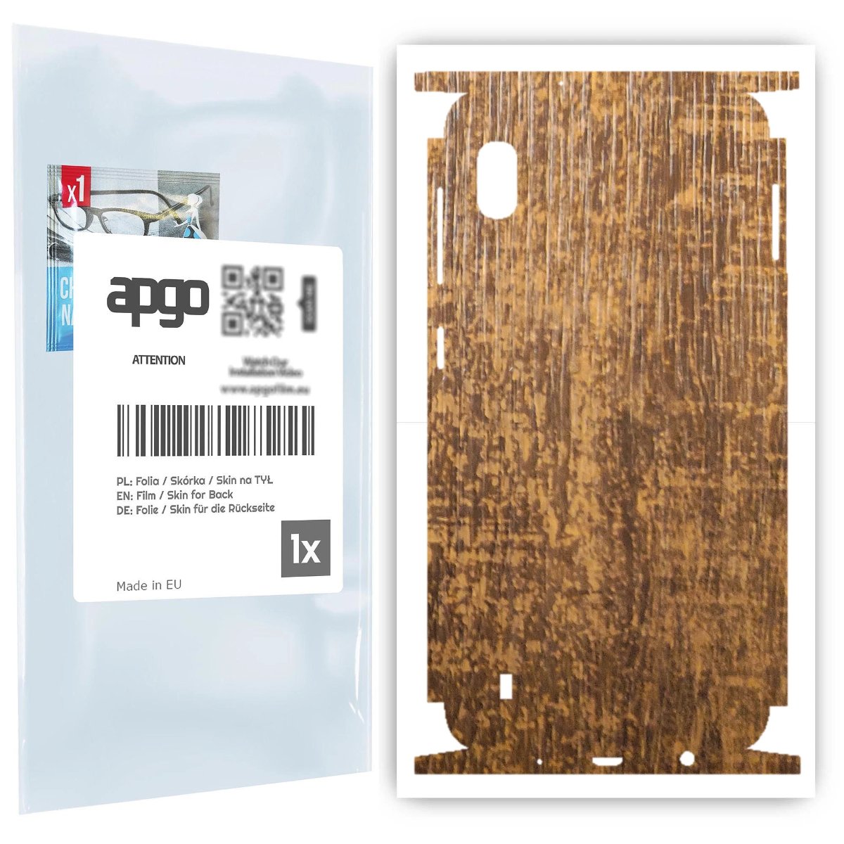 Folia naklejka skórka strukturalna na TYŁ+BOKI do Samsung Galaxy A10 -  Drewno Dąb Stary - apgo SKINS