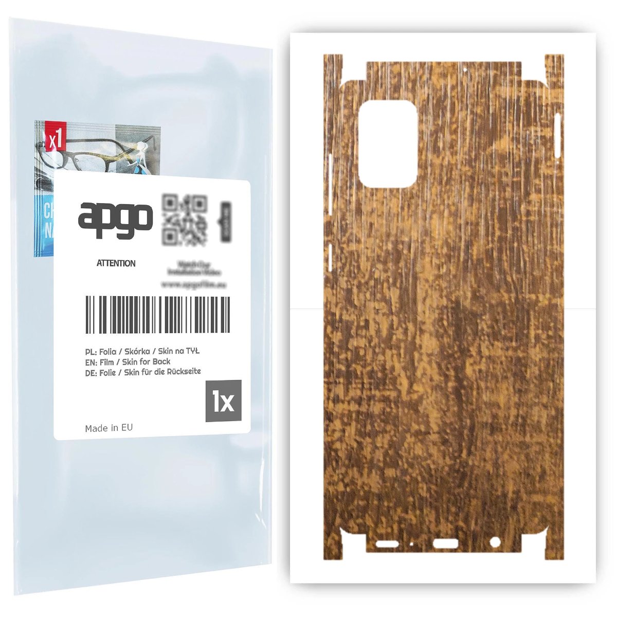 Folia naklejka skórka strukturalna na TYŁ+BOKI do Samsung Galaxy A71 -  Drewno Dąb Stary - apgo SKINS