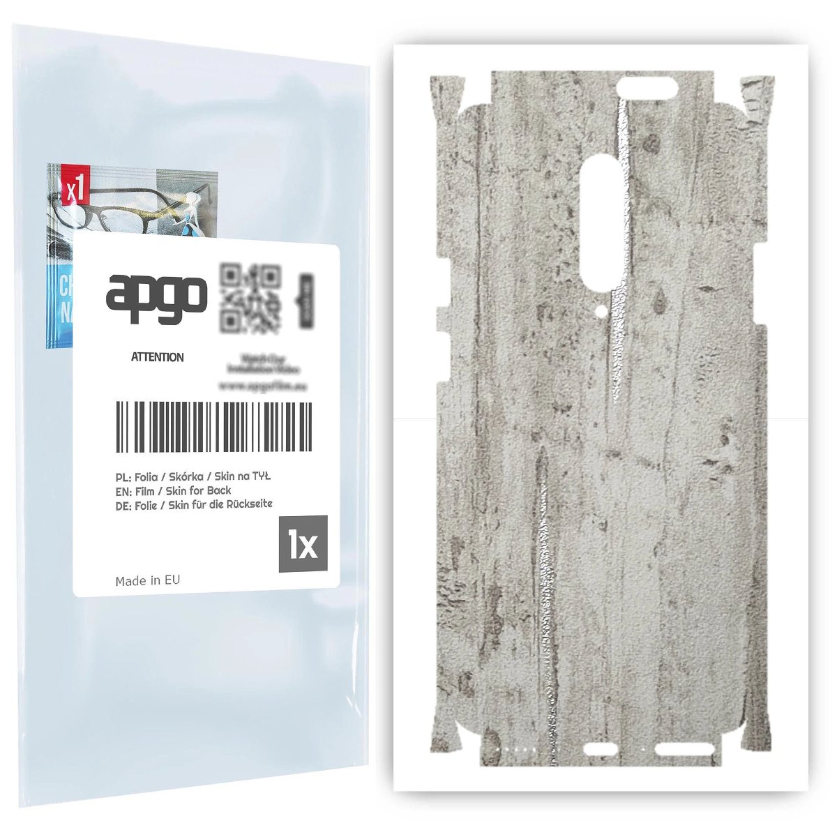 Folia naklejka skórka strukturalna na TYŁ+BOKI do OnePlus 7 Pro -  Beton Srebrne Paski - apgo SKINS