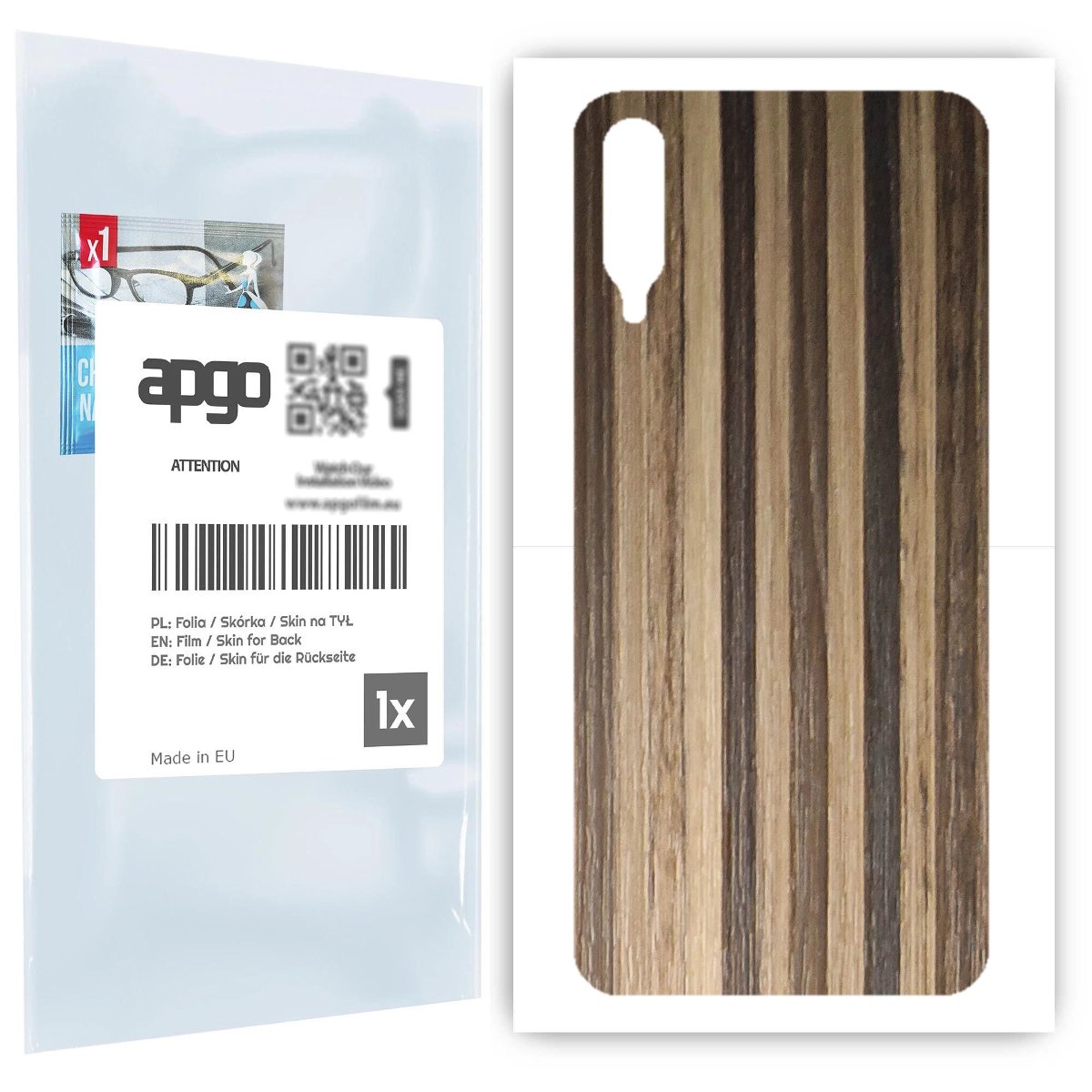 Folia naklejka skórka strukturalna na TYŁ do Samsung Galaxy A30s -  Drewno Paski Mix - apgo SKINS