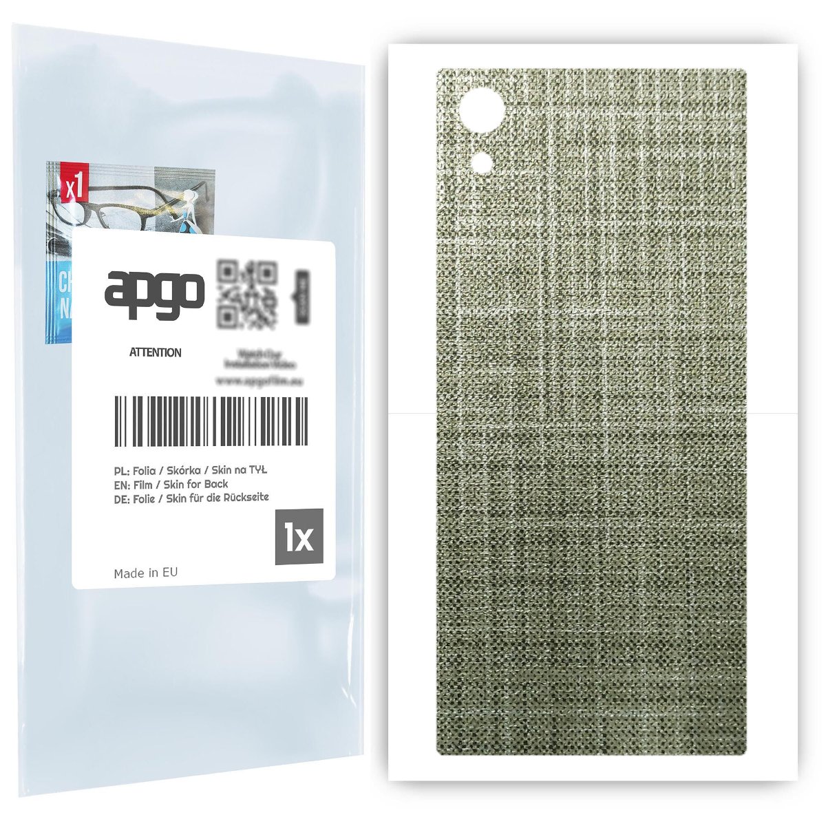 Folia naklejka skórka strukturalna na TYŁ do Sony Xperia XA1 -  Tkanina Lniana - apgo SKINS