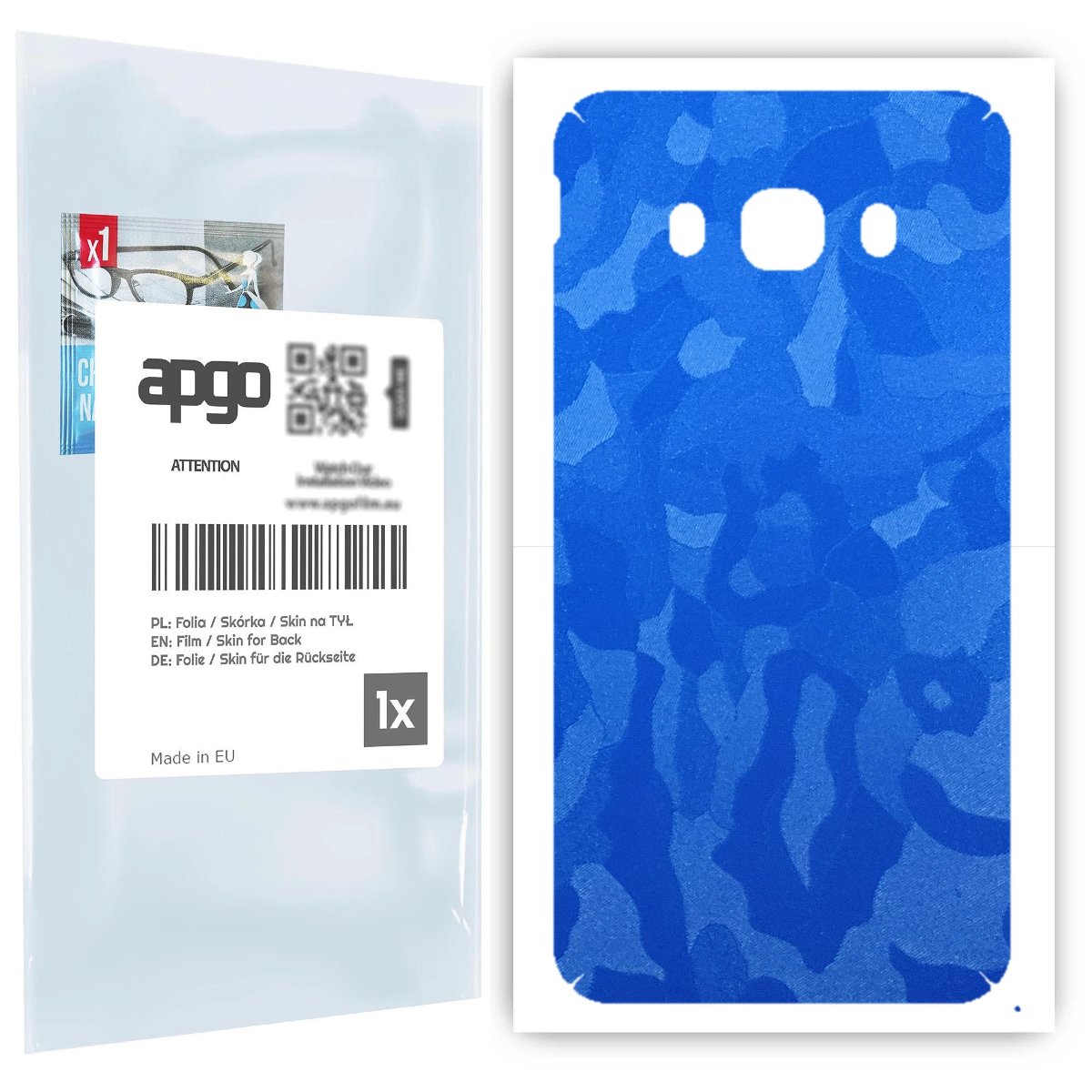 Folia naklejka skórka strukturalna na TYŁ do Samsung Galaxy J5 (2016) -  Moro | Camo Niebieski - apgo SKINS