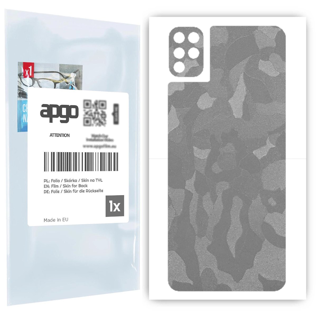 Folia naklejka skórka strukturalna na TYŁ do LG K42 -  Moro | Camo Srebrny - apgo SKINS
