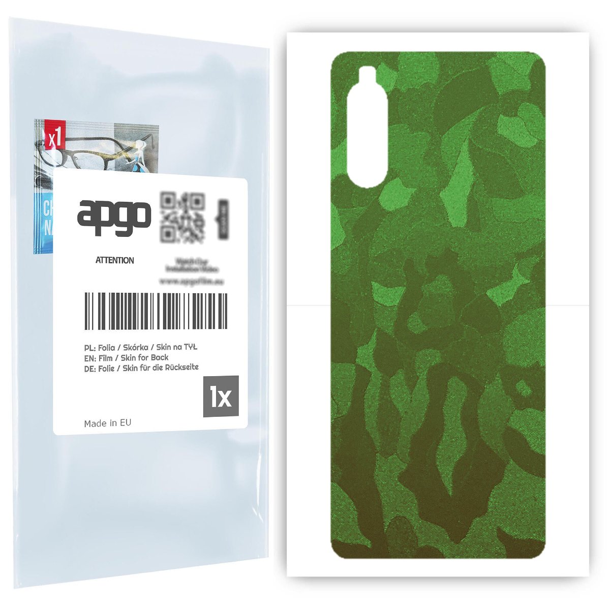 Folia naklejka skórka strukturalna na TYŁ do Sony Xperia 10 II -  Moro | Camo Zielony - apgo SKINS