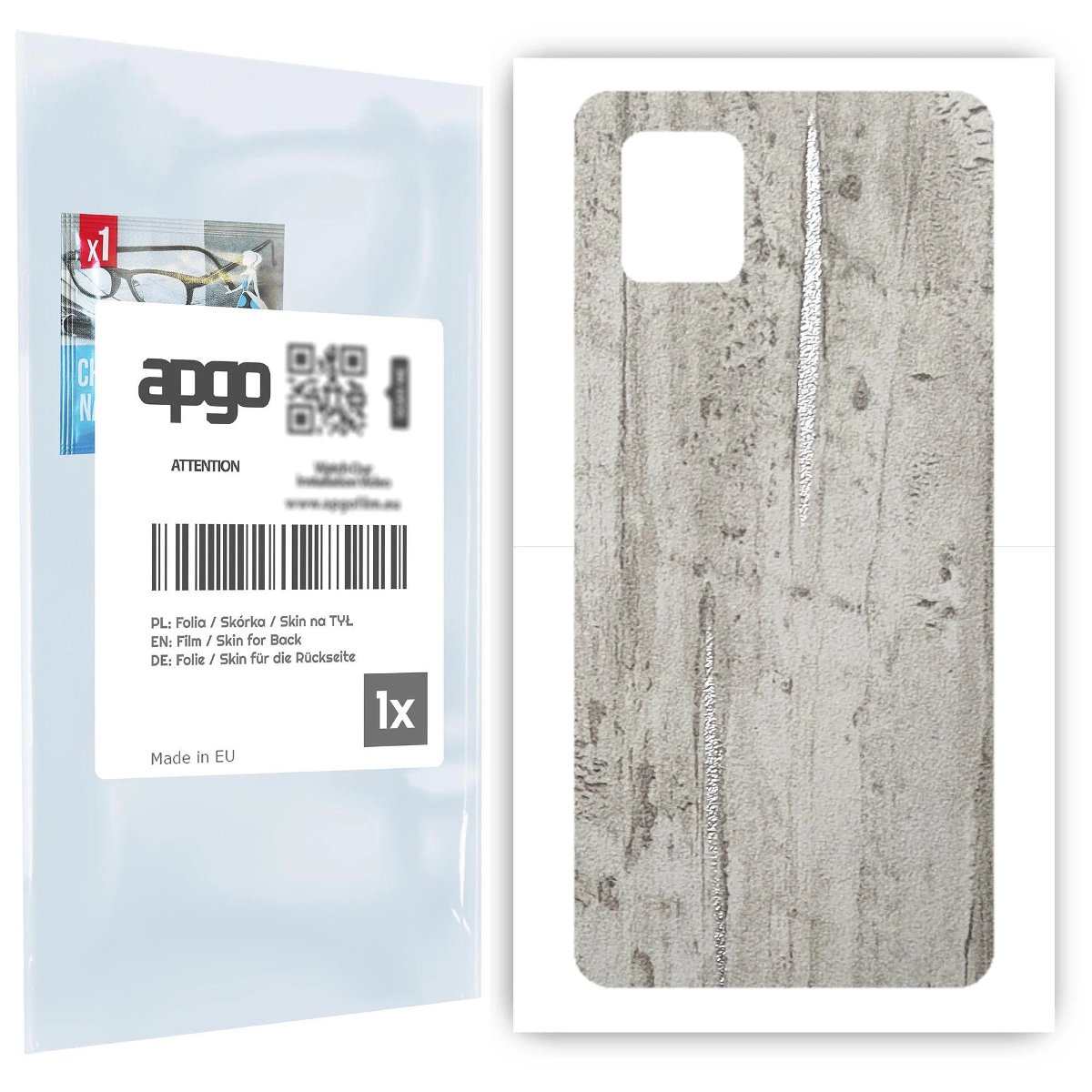 Folia naklejka skórka strukturalna na TYŁ do Samsung Galaxy Note 10 Lite -  Beton Srebrne Paski - apgo SKINS