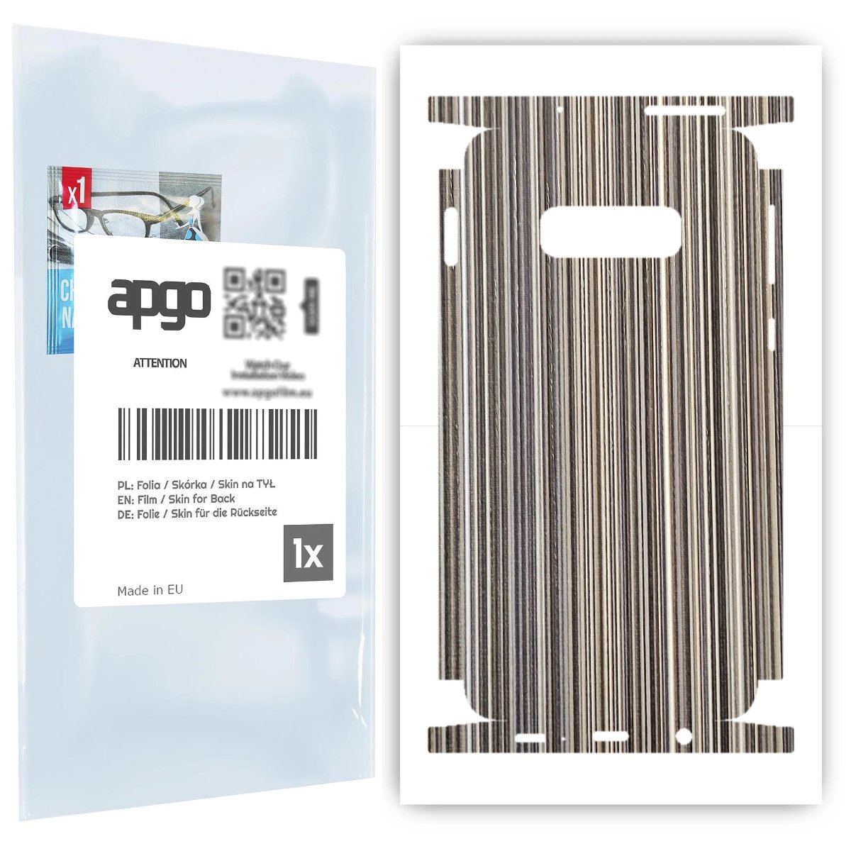 Folia naklejka skórka strukturalna na TYŁ+BOKI do Samsung Galaxy S10e -  Tkanina Paski Mix - apgo SKINS