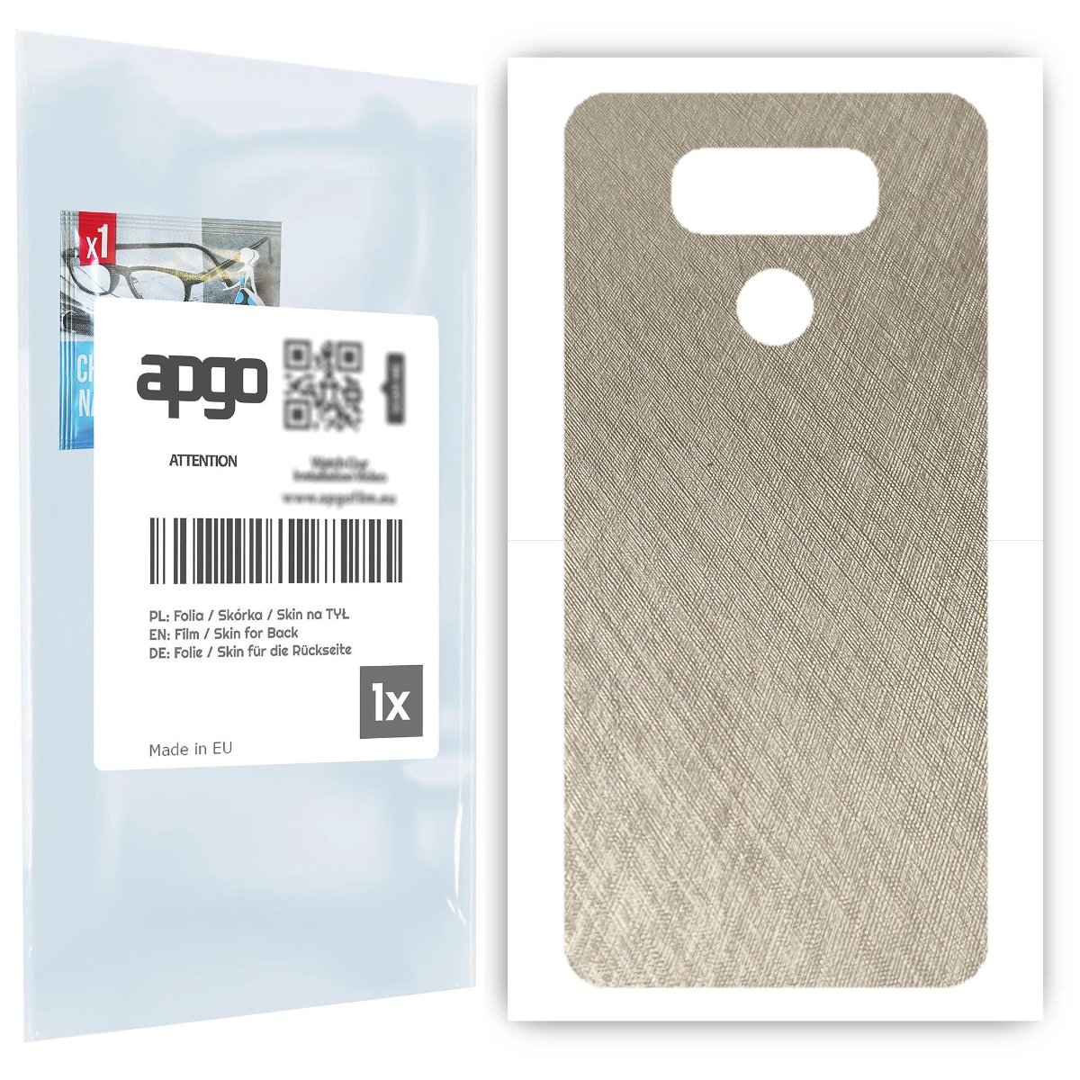 Folia naklejka skórka strukturalna na TYŁ do LG G6 -  Tytan Srebrny - apgo SKINS