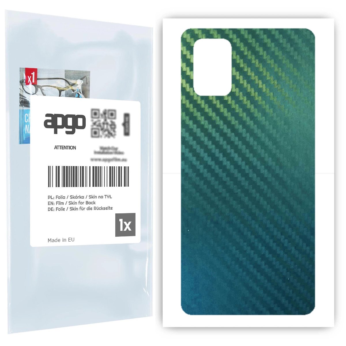 Folia naklejka skórka strukturalna na TYŁ do Samsung Galaxy A71 -  Carbon Kameleon CAKA1 - apgo SKINS