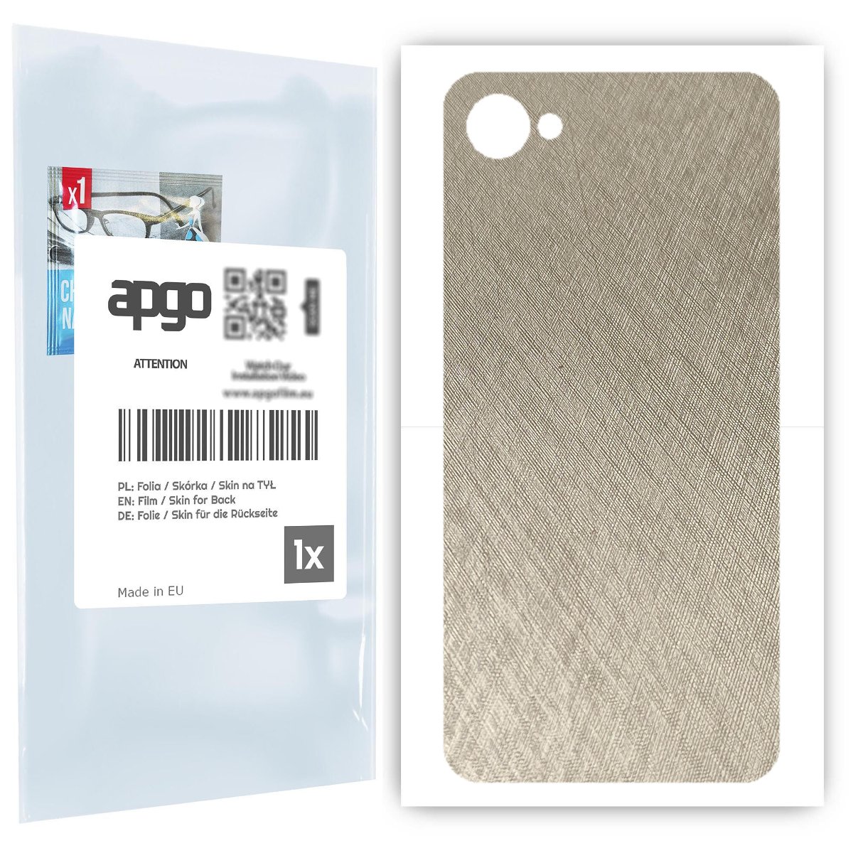 Folia naklejka skórka strukturalna na TYŁ do HTC Desire 12 -  Tytan Srebrny - apgo SKINS