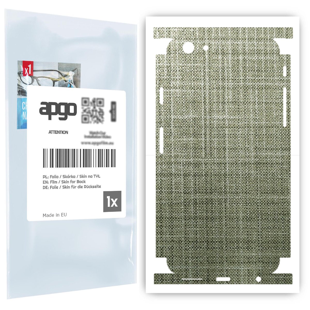 Folia naklejka skórka strukturalna na TYŁ+BOKI do Apple iPhone 6 -  Tkanina Lniana - apgo SKINS