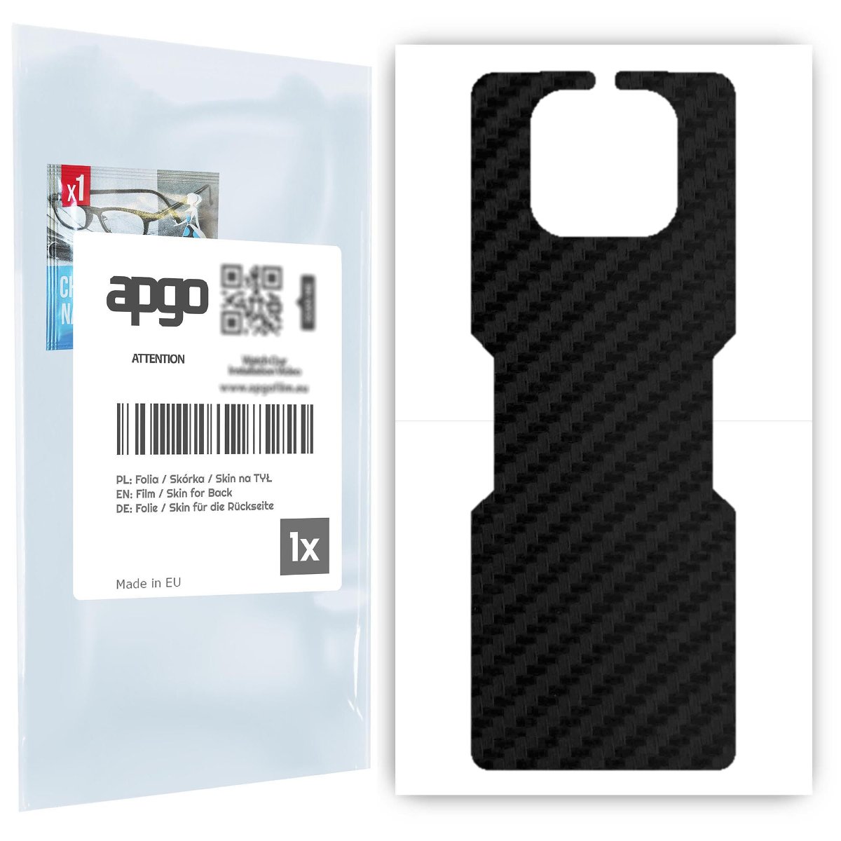 Folia naklejka skórka strukturalna na TYŁ do Blackview BV4900 -  Carbon Czarny - apgo SKINS