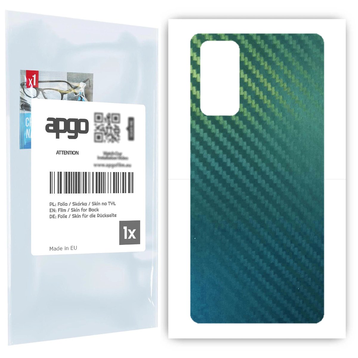 Folia naklejka skórka strukturalna na TYŁ do Samsung Galaxy S20 FE -  Carbon Kameleon CAKA1 - apgo SKINS