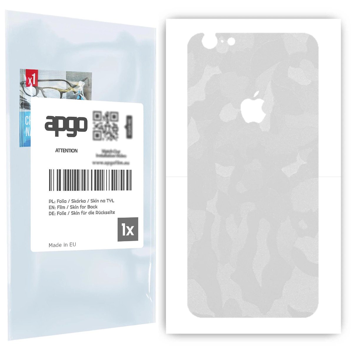 Folia naklejka skórka strukturalna na TYŁ do Apple iPhone 6s -  Moro | Camo Biały - apgo SKINS