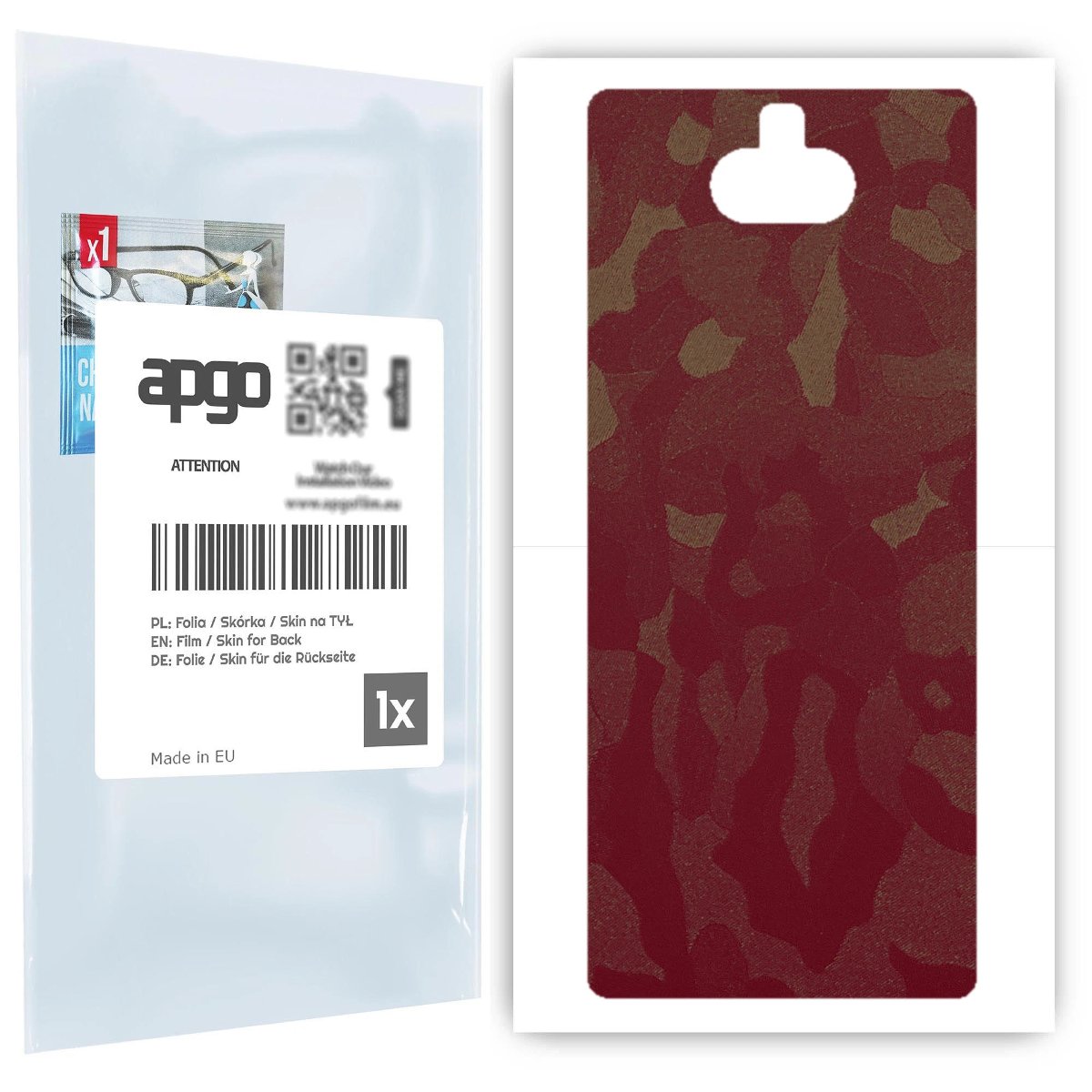 Folia naklejka skórka strukturalna na TYŁ do Sony Xperia 10 -  Moro | Camo Bordowy - apgo SKINS