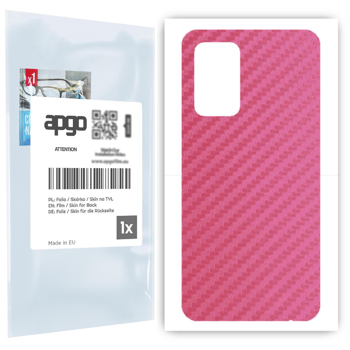 Folia naklejka skórka strukturalna na TYŁ do Samsung Galaxy A52 4G -  Carbon Różowy - apgo SKINS