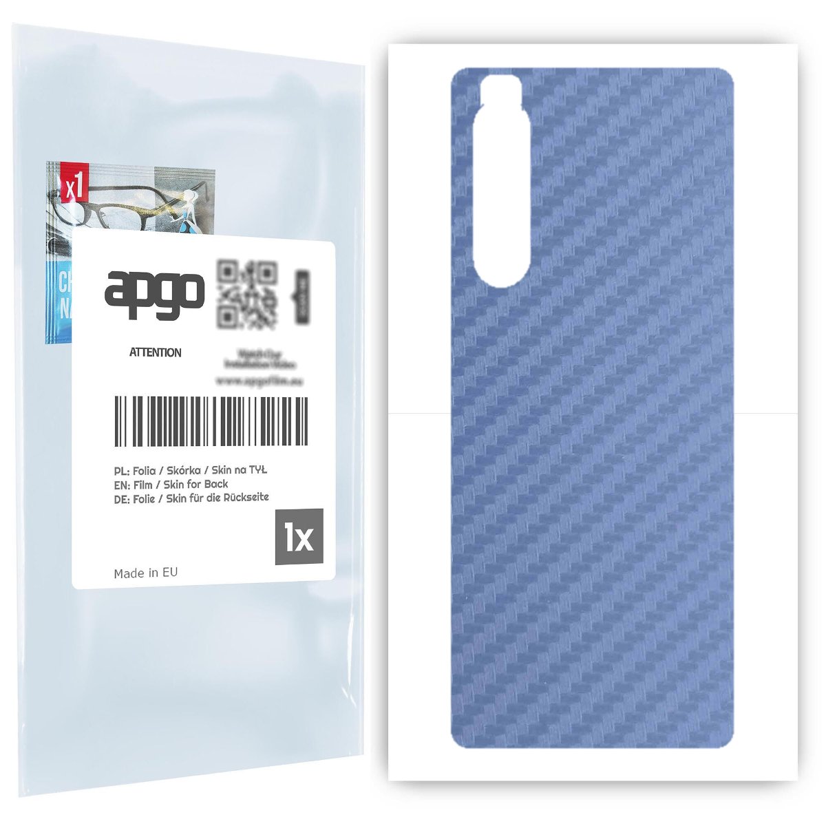 Folia naklejka skórka strukturalna na TYŁ do Sony Xperia 1 II -  Carbon Granatowy - apgo SKINS