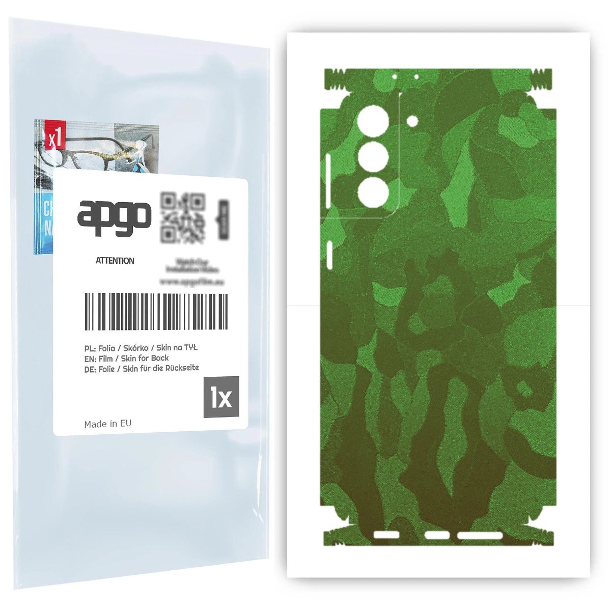 Folia naklejka skórka strukturalna na TYŁ+BOKI do Samsung Galaxy S21+ 5G -  Moro | Camo Zielony - apgo SKINS