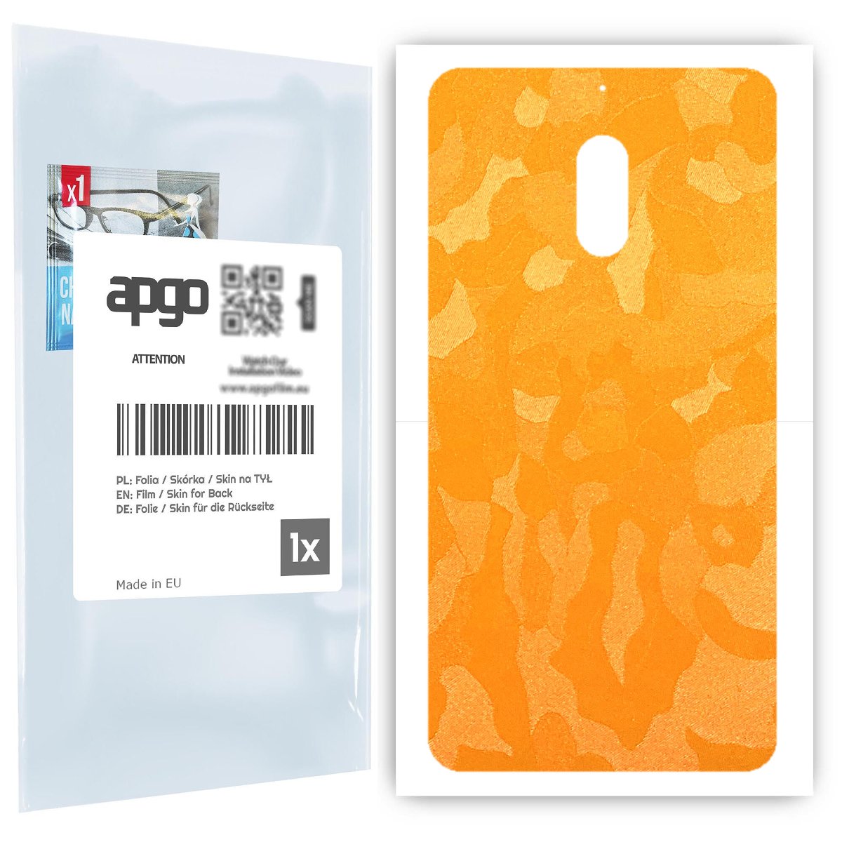 Folia naklejka skórka strukturalna na TYŁ do Nokia 6 -  Moro | Camo Żółty - apgo SKINS