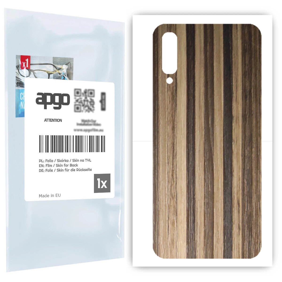 Folia naklejka skórka strukturalna na TYŁ do Samsung Galaxy A70 -  Drewno Paski Mix - apgo SKINS