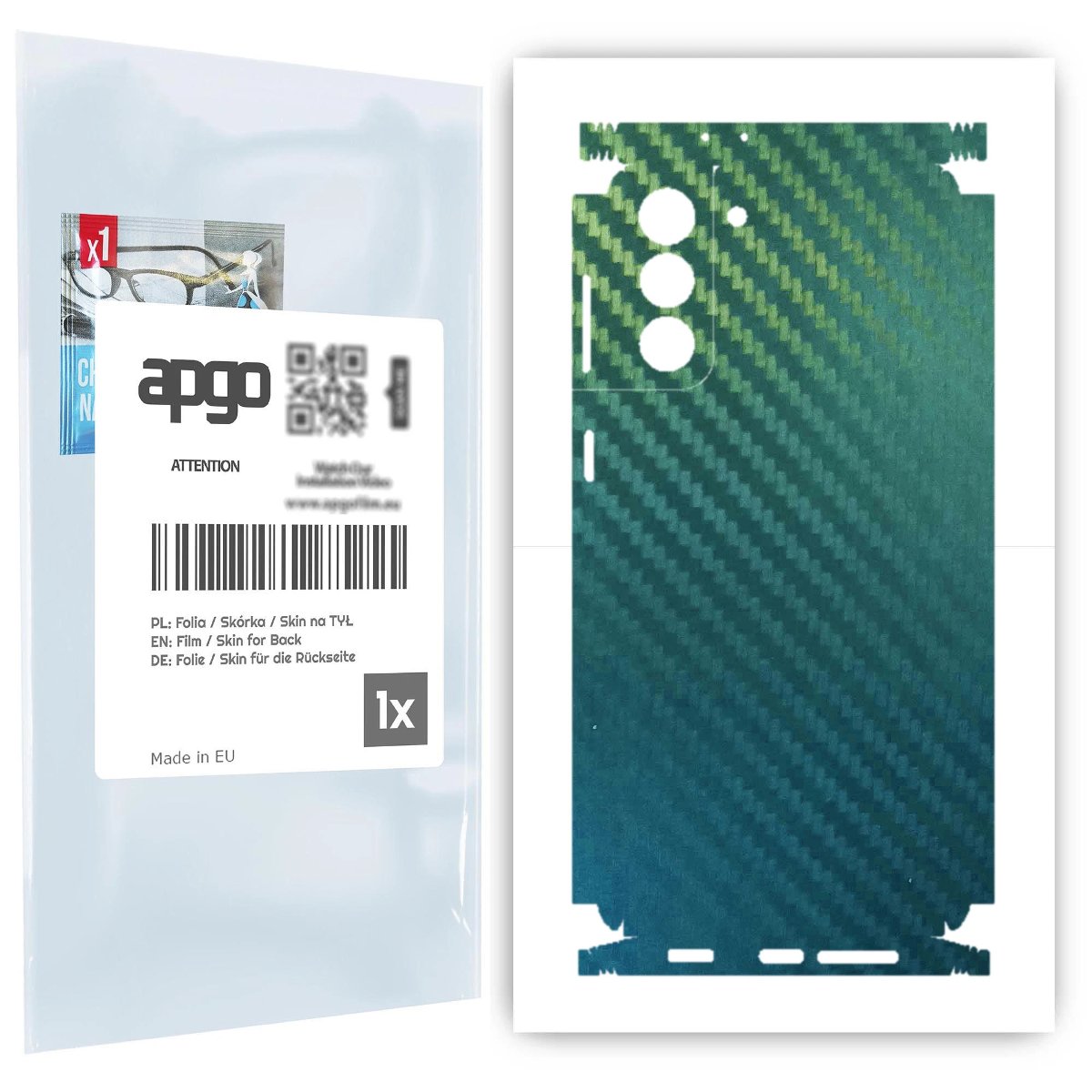 Folia naklejka skórka strukturalna na TYŁ+BOKI do Samsung Galaxy S21+ 5G -  Carbon Kameleon CAKA1 - apgo SKINS