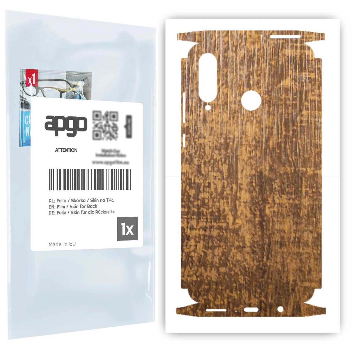 Folia naklejka skórka strukturalna na TYŁ+BOKI do Huawei P30 lite -  Drewno Dąb Stary - apgo SKINS