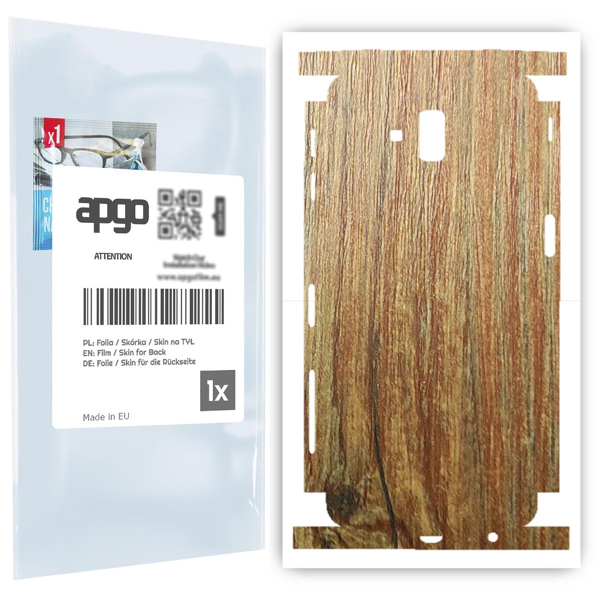 Folia naklejka skórka strukturalna na TYŁ+BOKI do Samsung Galaxy J6+ -  Drewno Sosna Antyczna - apgo SKINS