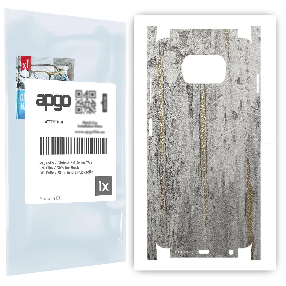 Folia naklejka skórka strukturalna na TYŁ+BOKI do Xiaomi Poco X3 NFC -  Beton Złote Paski - apgo SKINS