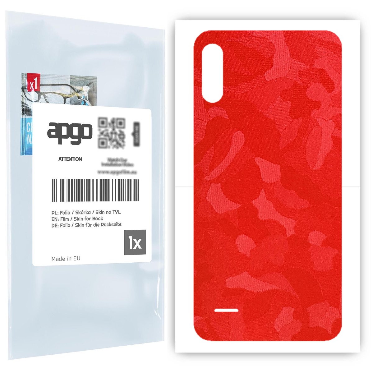 Folia naklejka skórka strukturalna na TYŁ do LG K22 -  Moro | Camo Czerwony - apgo SKINS