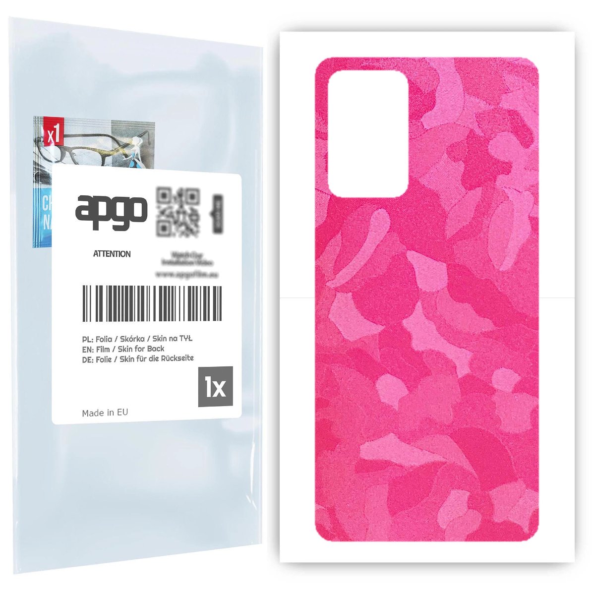 Folia naklejka skórka strukturalna na TYŁ do Samsung Galaxy A72 -  Moro | Camo Różowy - apgo SKINS
