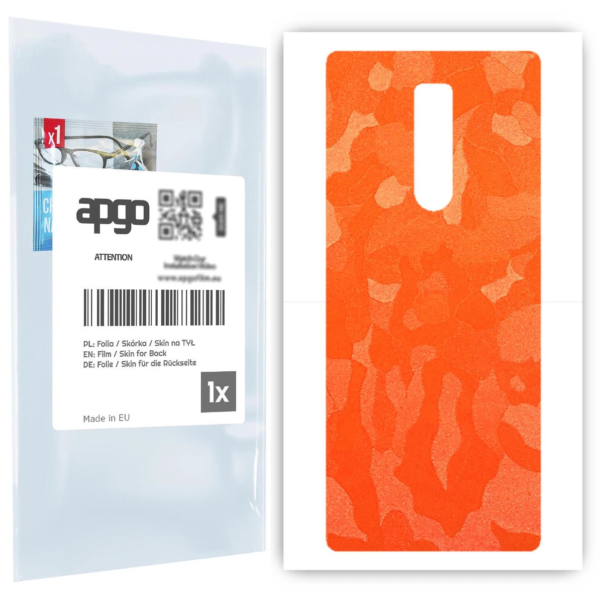 Folia naklejka skórka strukturalna na TYŁ do Sony Xperia 1 -  Moro | Camo Pomarańczowy - apgo SKINS