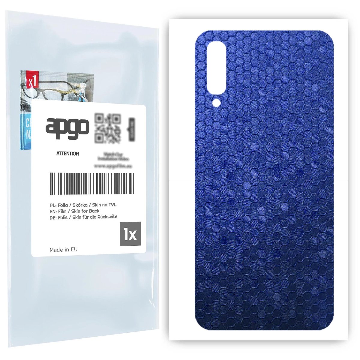 Folia naklejka skórka strukturalna na TYŁ do Samsung Galaxy A70 -  Plaster Miodu Niebieski - apgo SKINS