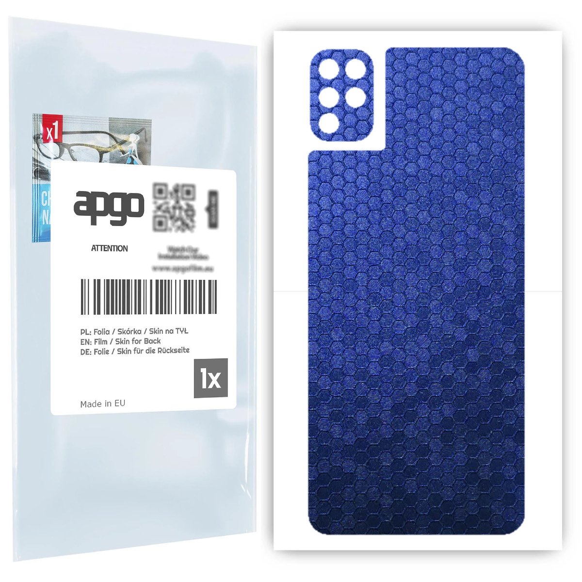 Folia naklejka skórka strukturalna na TYŁ do LG K42 -  Plaster Miodu Niebieski - apgo SKINS