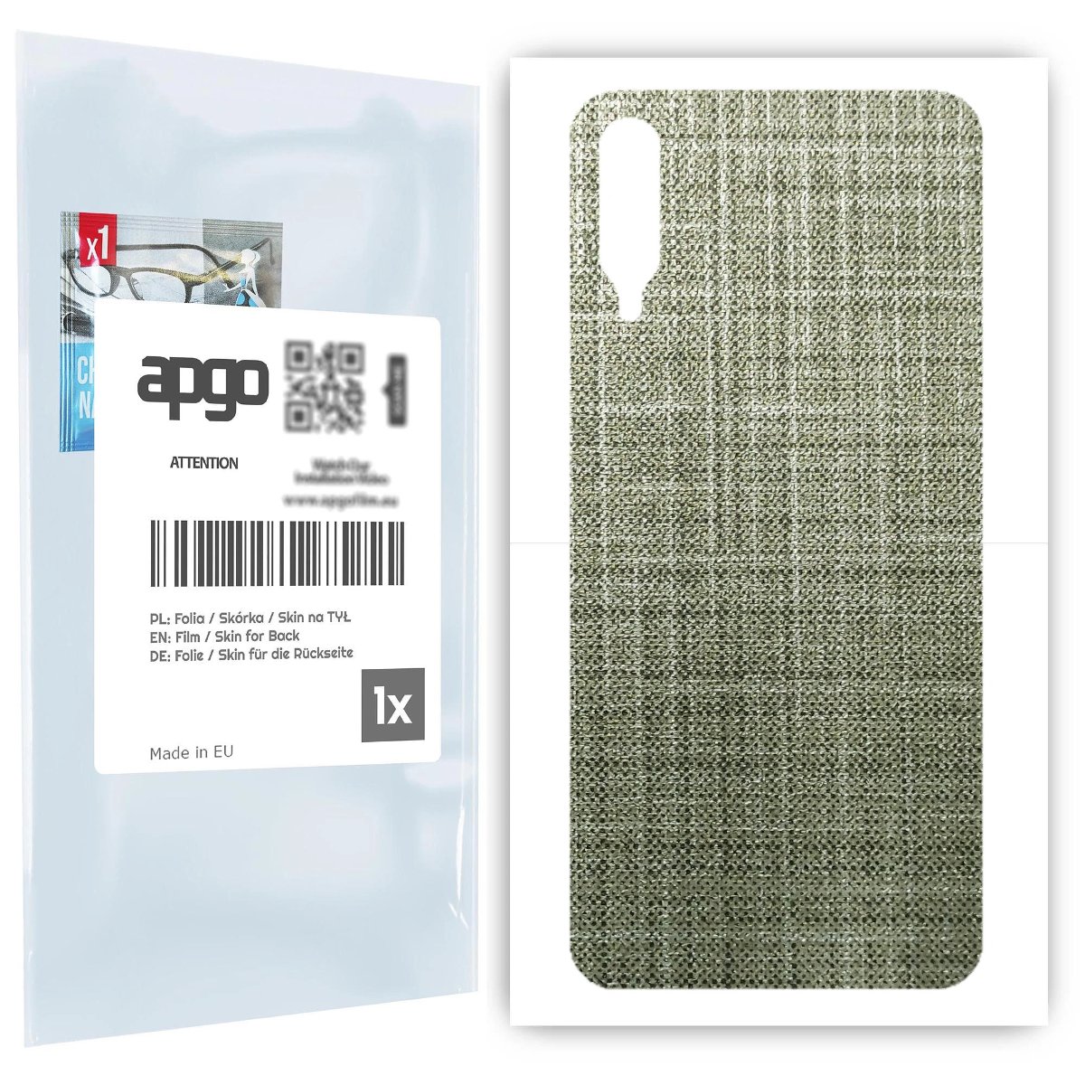 Folia naklejka skórka strukturalna na TYŁ do Samsung Galaxy A30s -  Tkanina Lniana - apgo SKINS