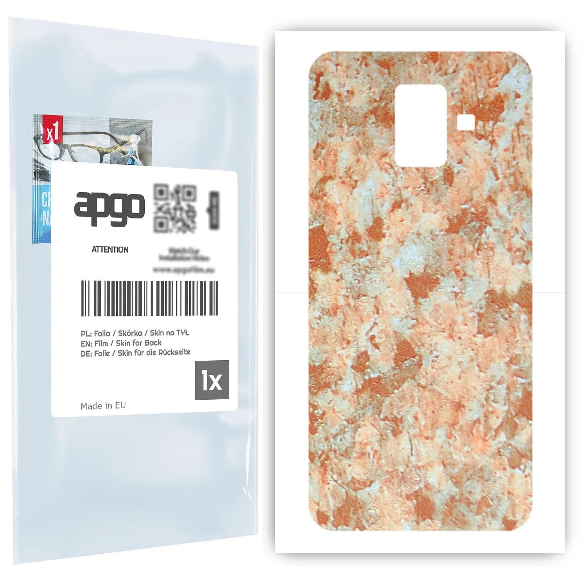 Folia naklejka skórka strukturalna na TYŁ do Samsung Galaxy A6 (2018) -  Kamień Piaskowiec - apgo SKINS