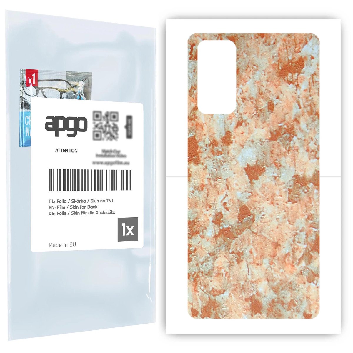 Folia naklejka skórka strukturalna na TYŁ do Samsung Galaxy S20 FE -  Kamień Piaskowiec - apgo SKINS