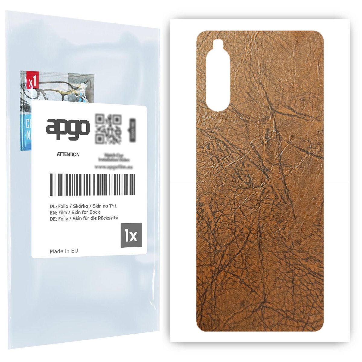 Folia naklejka skórka strukturalna na TYŁ do Sony Xperia 10 II -  Skóra Vintage - apgo SKINS