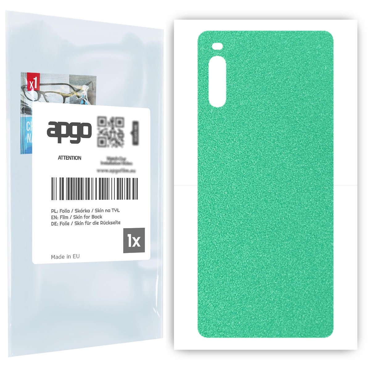 Folia naklejka skórka strukturalna na TYŁ do Sony Xperia L4 -  Seledynowy Pastel Matowy Chropowaty Baranek - apgo SKINS