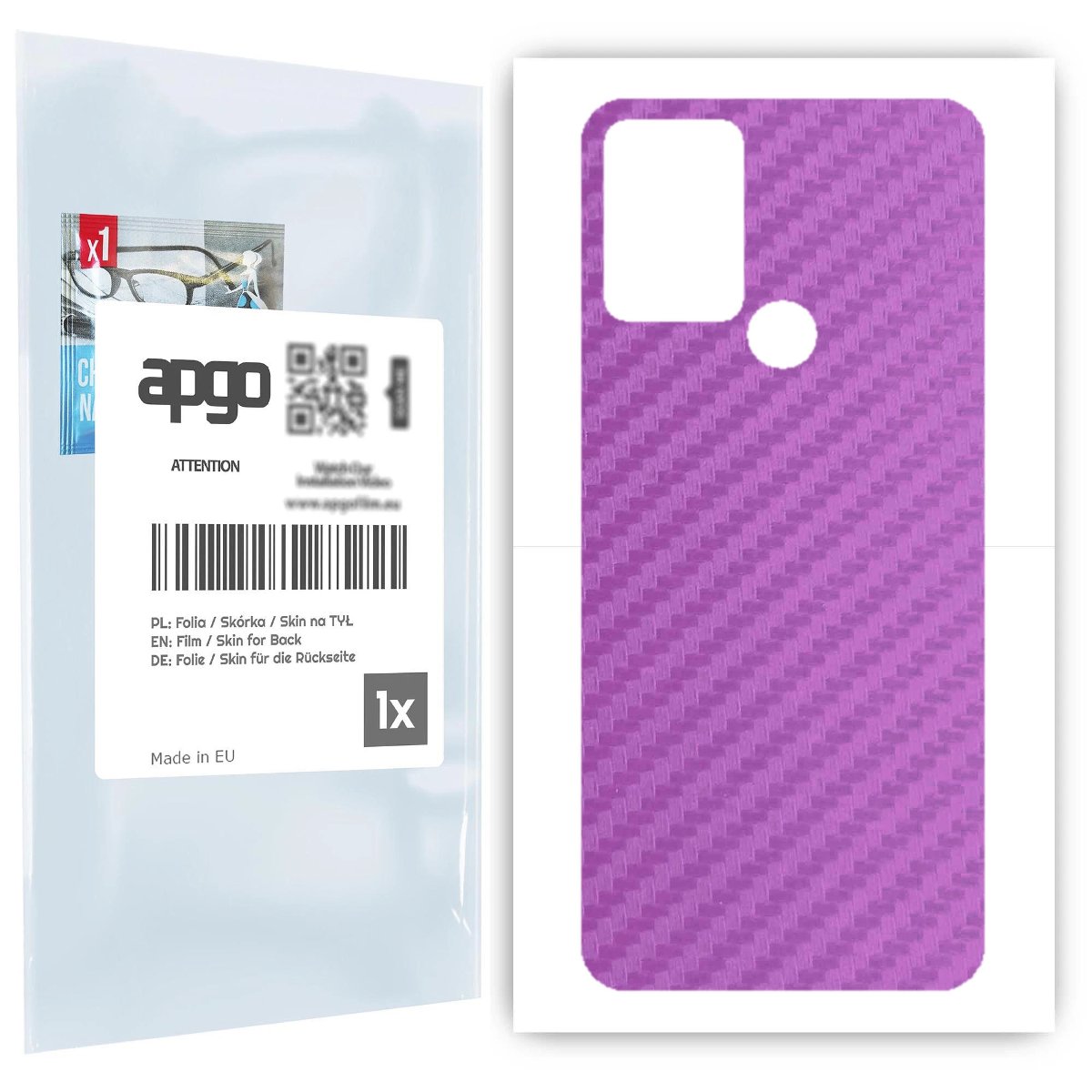 Folia naklejka skórka strukturalna na TYŁ do HTC Desire 20+ -  Carbon Fioletowy - apgo SKINS