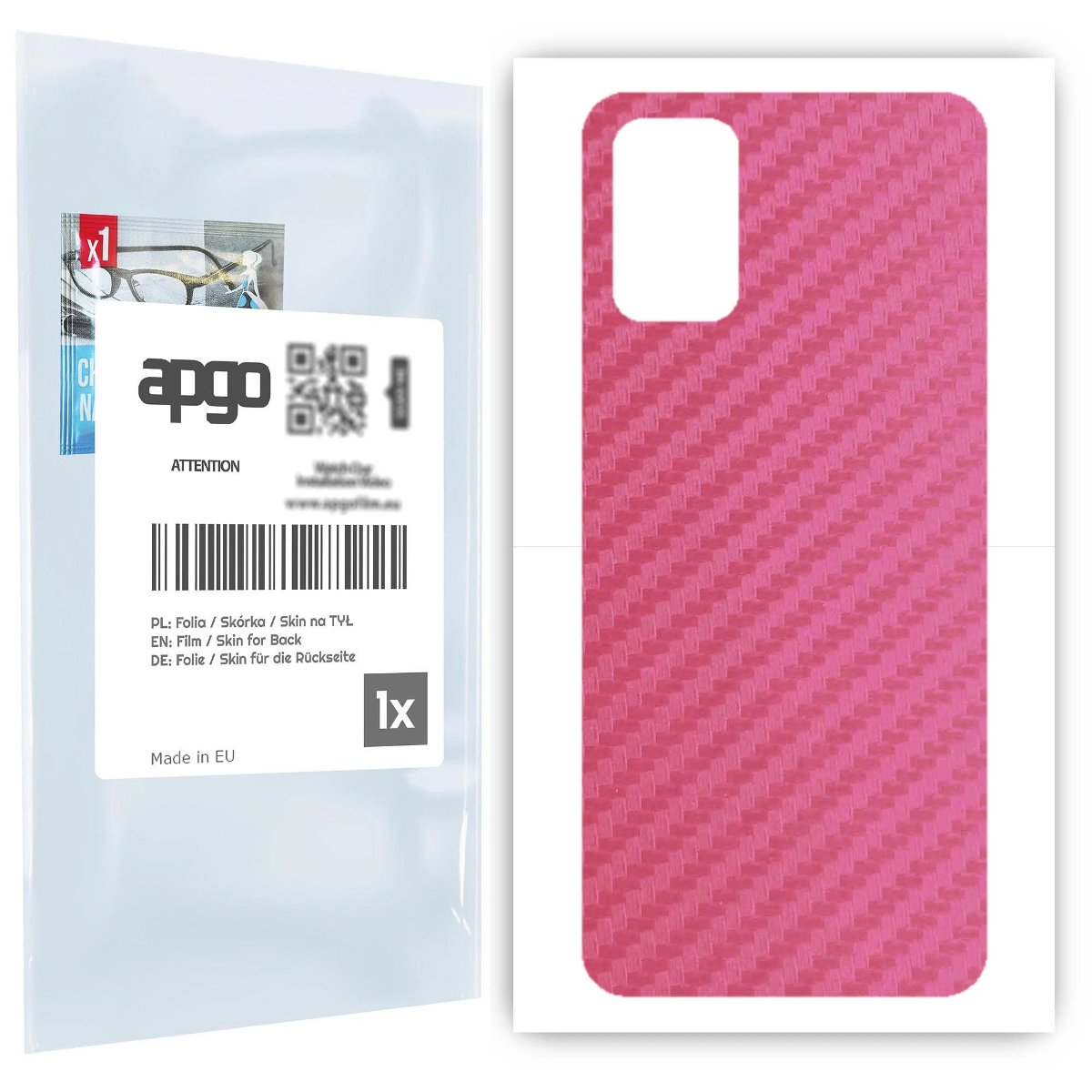 Folia naklejka skórka strukturalna na TYŁ do Samsung Galaxy A03S -  Carbon Różowy - apgo SKINS