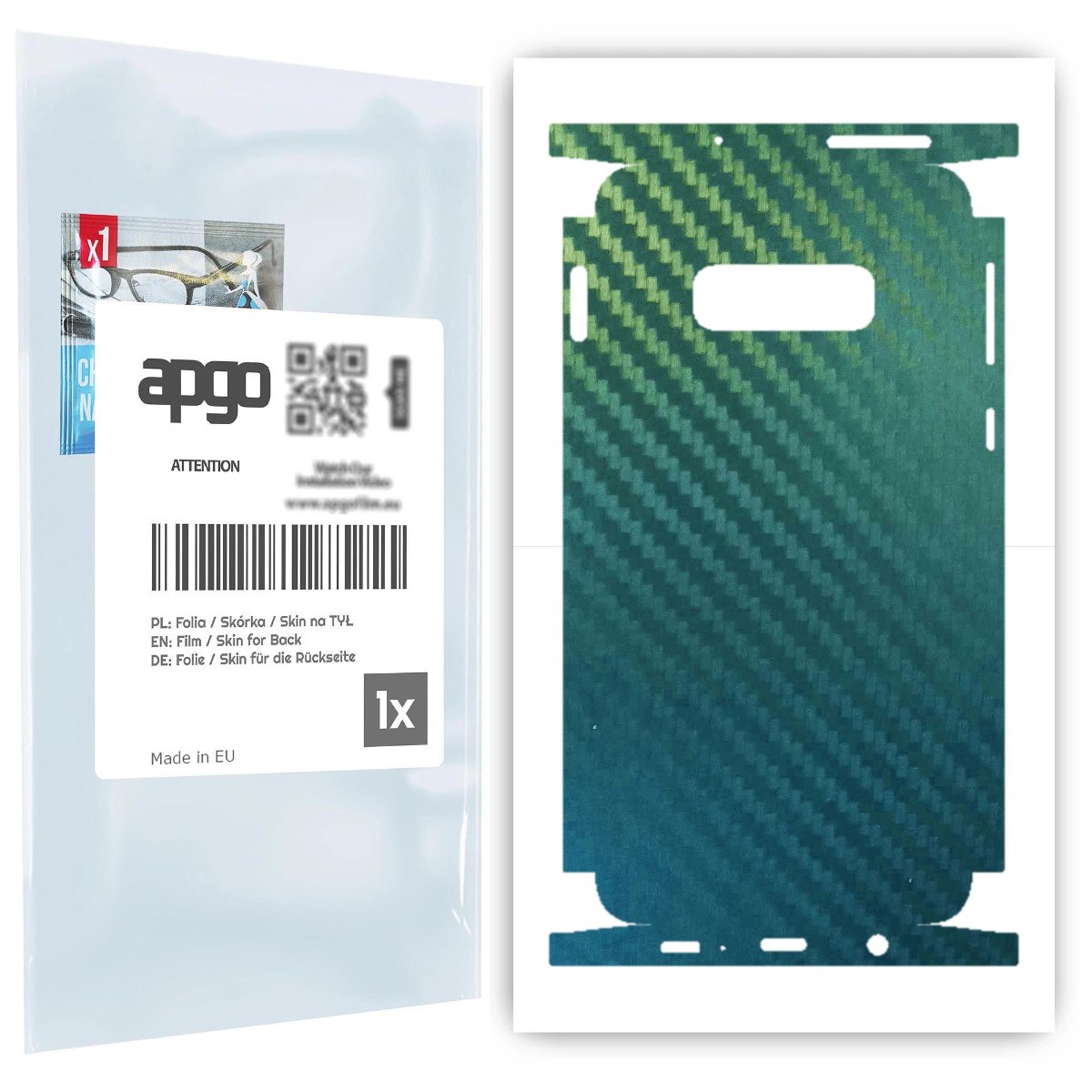 Folia naklejka skórka strukturalna na TYŁ+BOKI do Samsung Galaxy S10e -  Carbon Kameleon CAKA1 - apgo SKINS