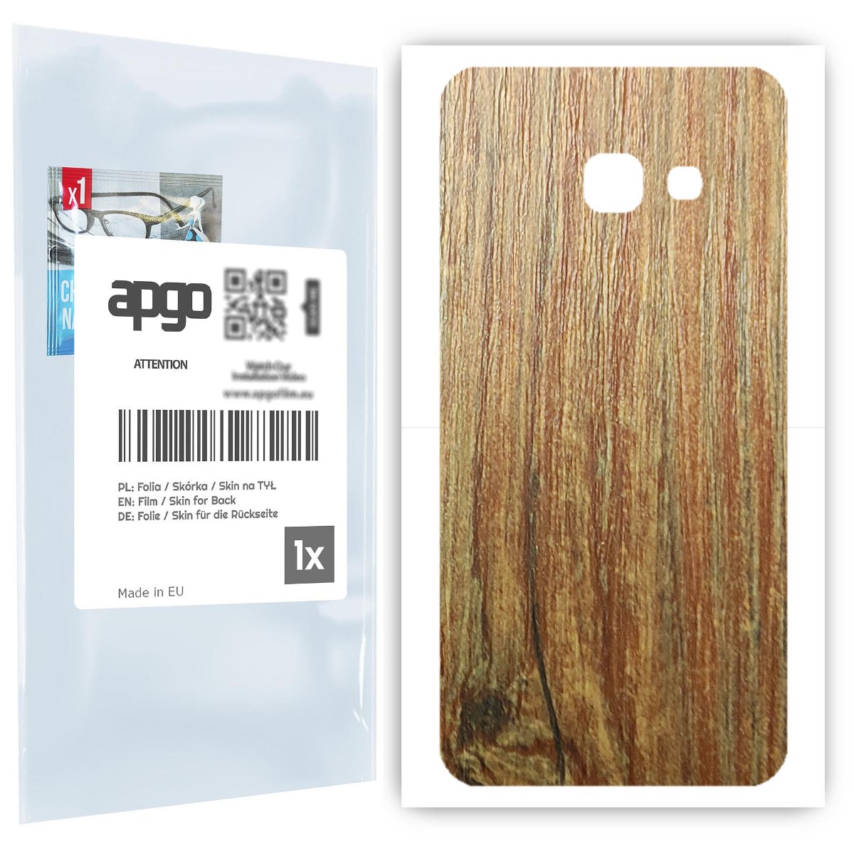 Folia naklejka skórka strukturalna na TYŁ do Samsung Galaxy A3 (2017) -  Drewno Sosna Antyczna - apgo SKINS