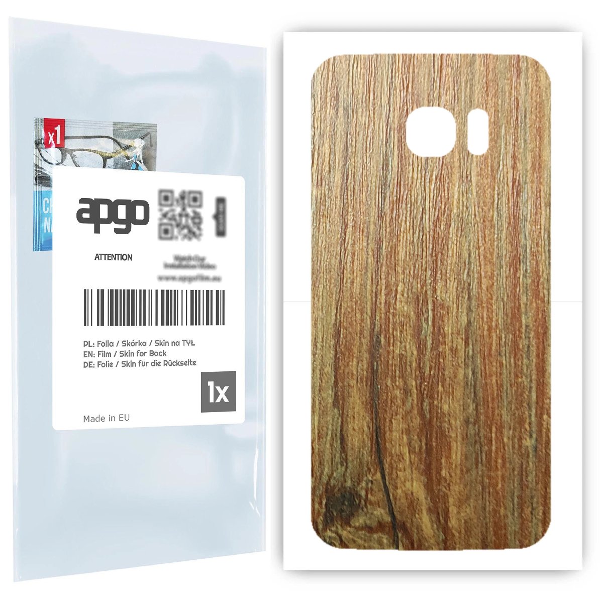 Folia naklejka skórka strukturalna na TYŁ do Samsung Galaxy S7 edge -  Drewno Sosna Antyczna - apgo SKINS
