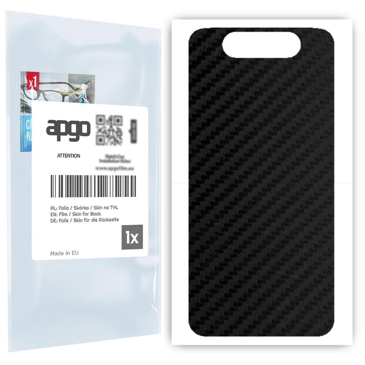 Folia naklejka skórka strukturalna na TYŁ do Samsung Galaxy A80 -  Carbon Czarny - apgo SKINS