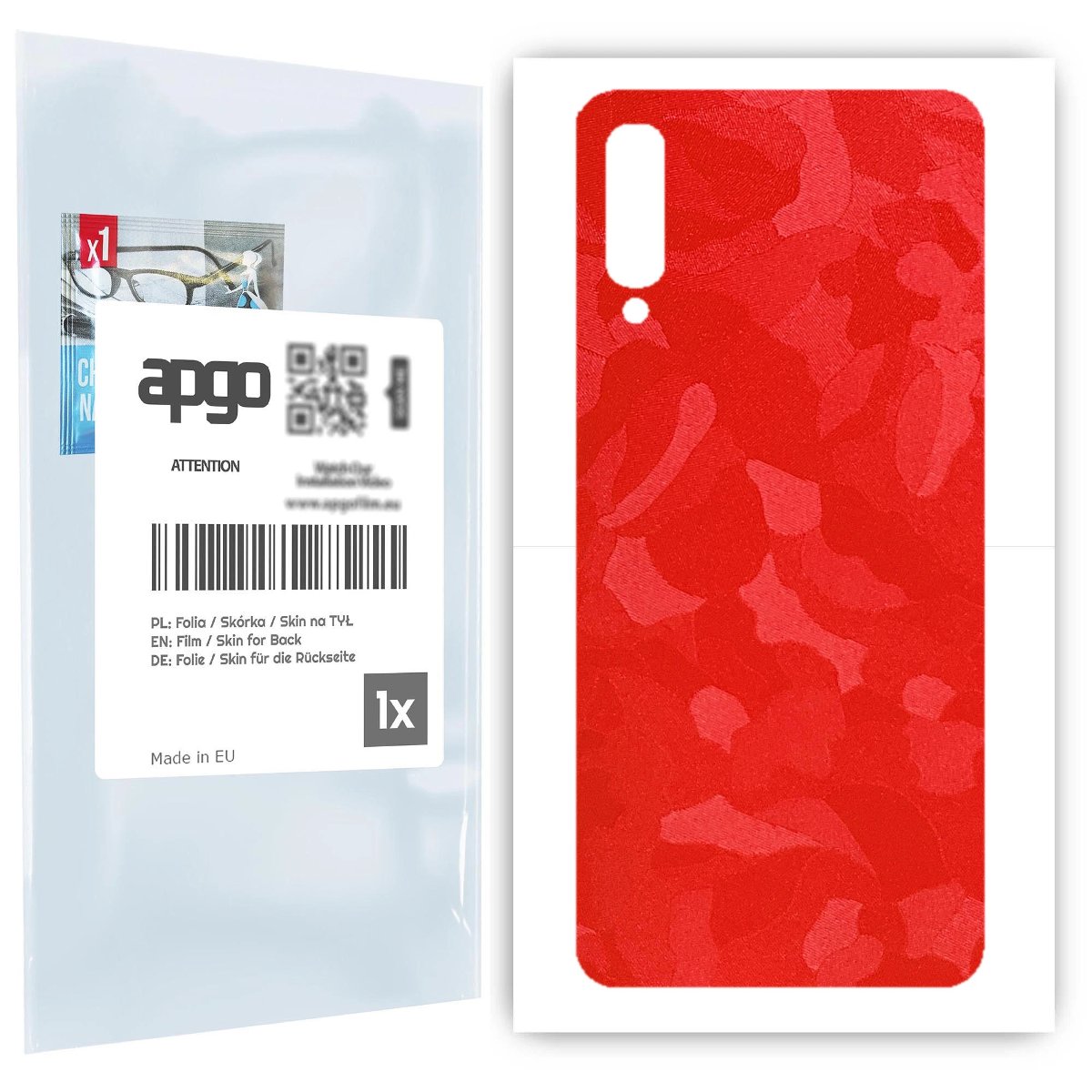 Folia naklejka skórka strukturalna na TYŁ do Samsung Galaxy A50 -  Moro | Camo Czerwony - apgo SKINS