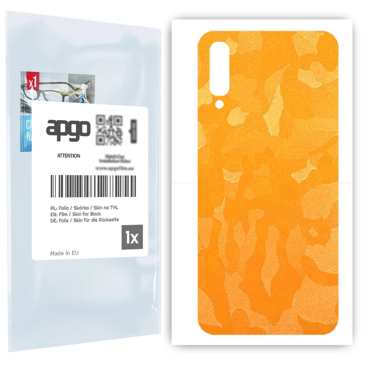 Folia naklejka skórka strukturalna na TYŁ do Samsung Galaxy A70 -  Moro | Camo Żółty - apgo SKINS