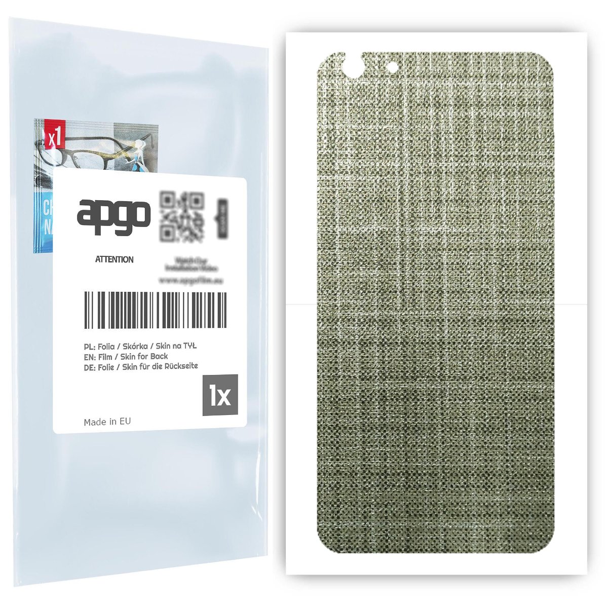 Folia naklejka skórka strukturalna na TYŁ do Apple iPhone 6s Plus -  Tkanina Lniana - apgo SKINS