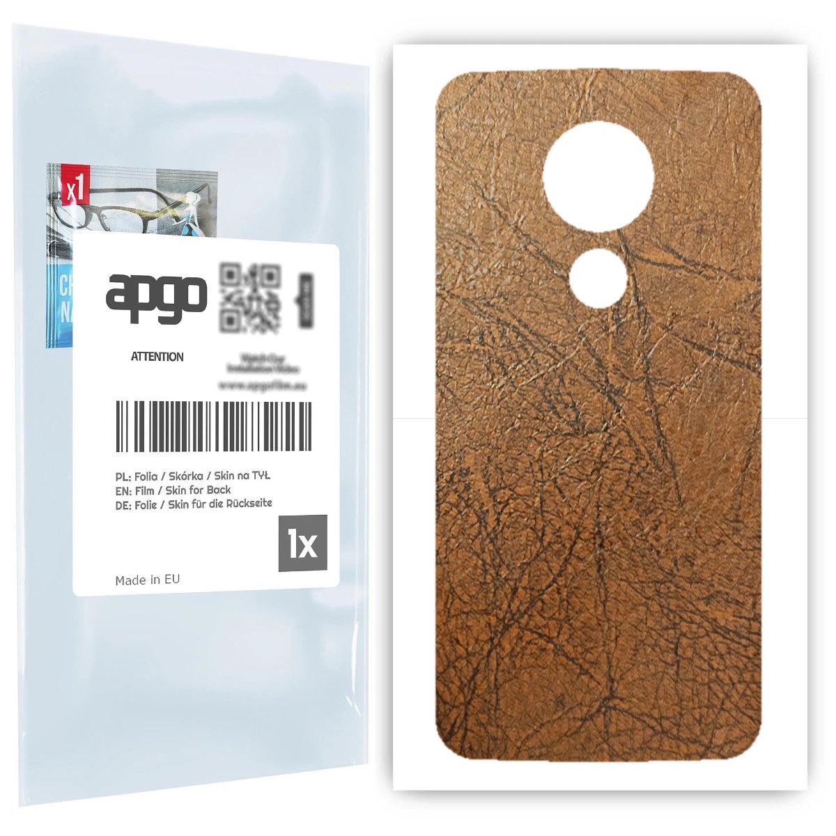 Folia naklejka skórka strukturalna na TYŁ do Motorola Moto G7 Power -  Skóra Vintage - apgo SKINS