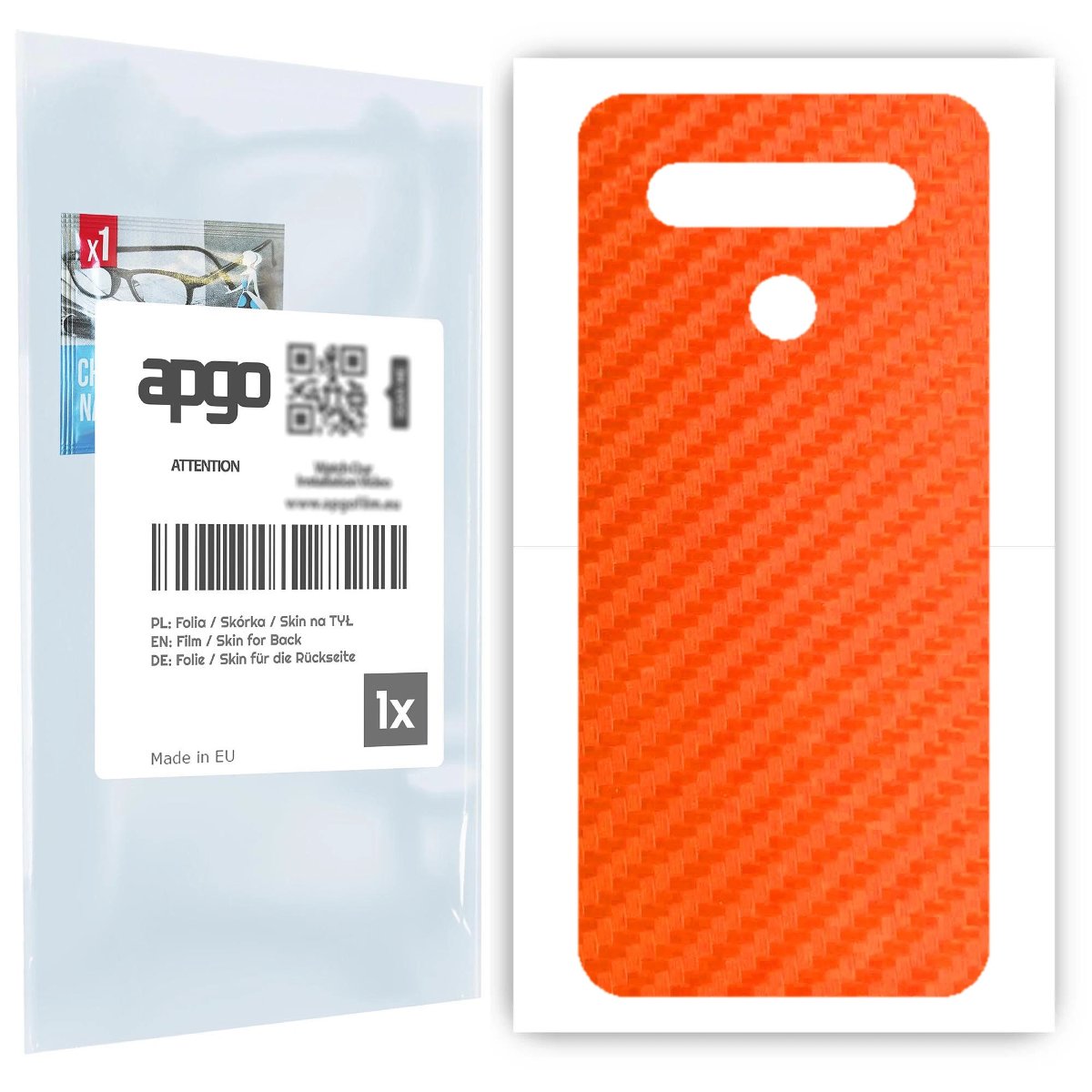 Folia naklejka skórka strukturalna na TYŁ do LG K41S -  Carbon Pomarańczowy - apgo SKINS